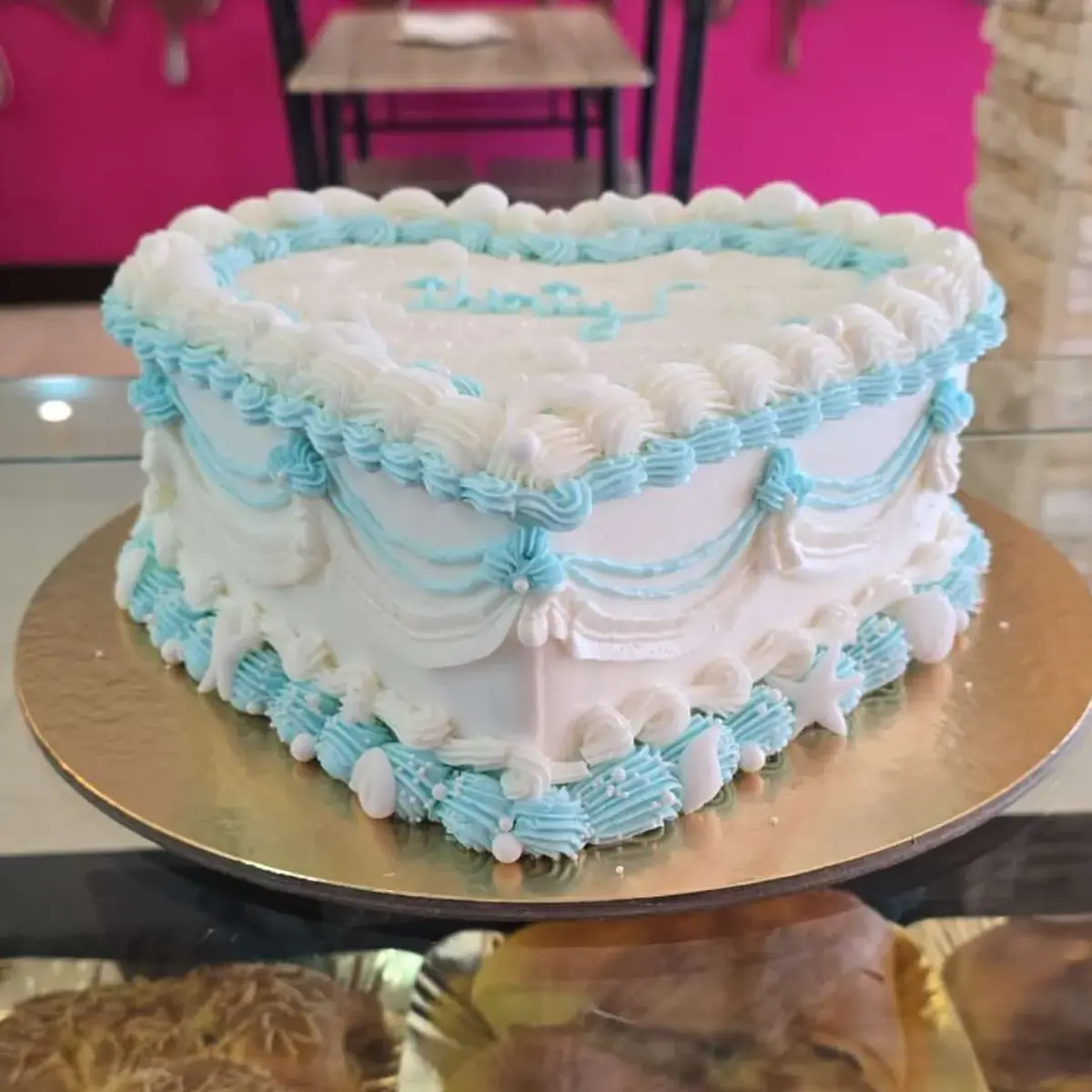 Coração Tema Mar Branco e Azul